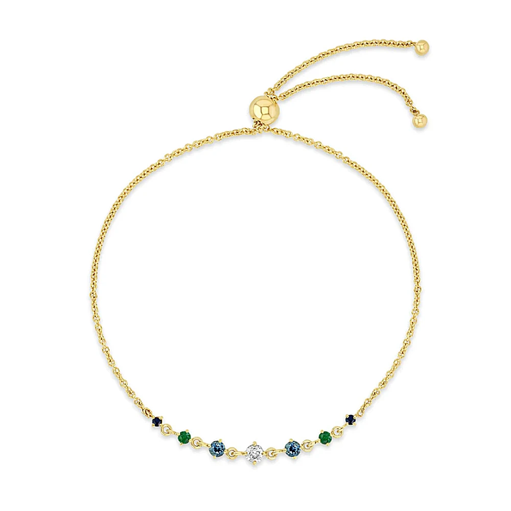 European and American Charm Bracelet Fashion 925 Sterling Silver Rainbow Color Zircon Adjustable Bracelets For Women Gift