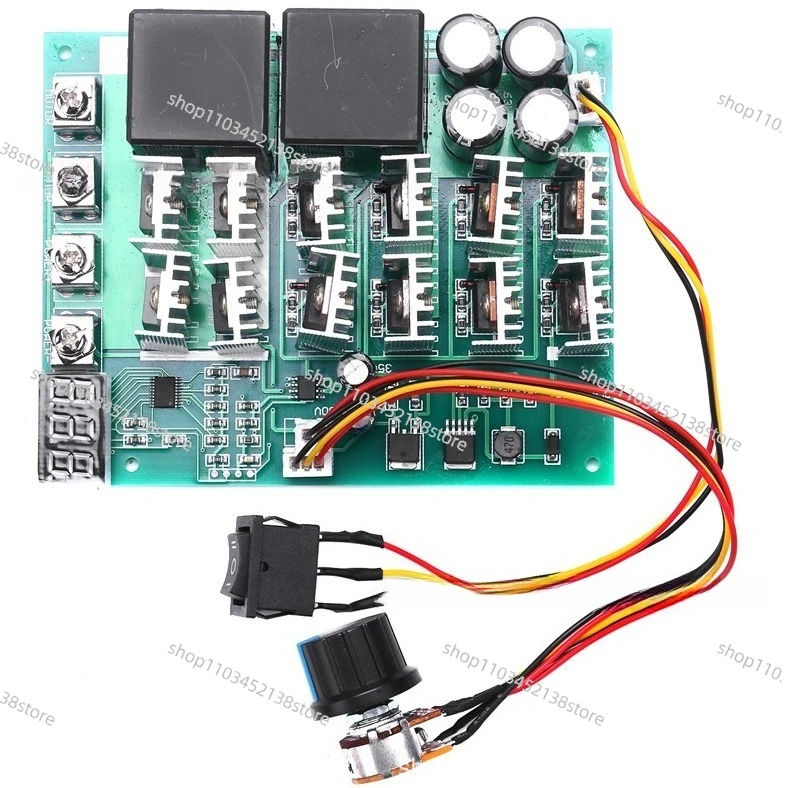 DC Motor Governor Pump PWM Stepless Speed Switch Forward and Reverse Digital Tachometer 10-55v