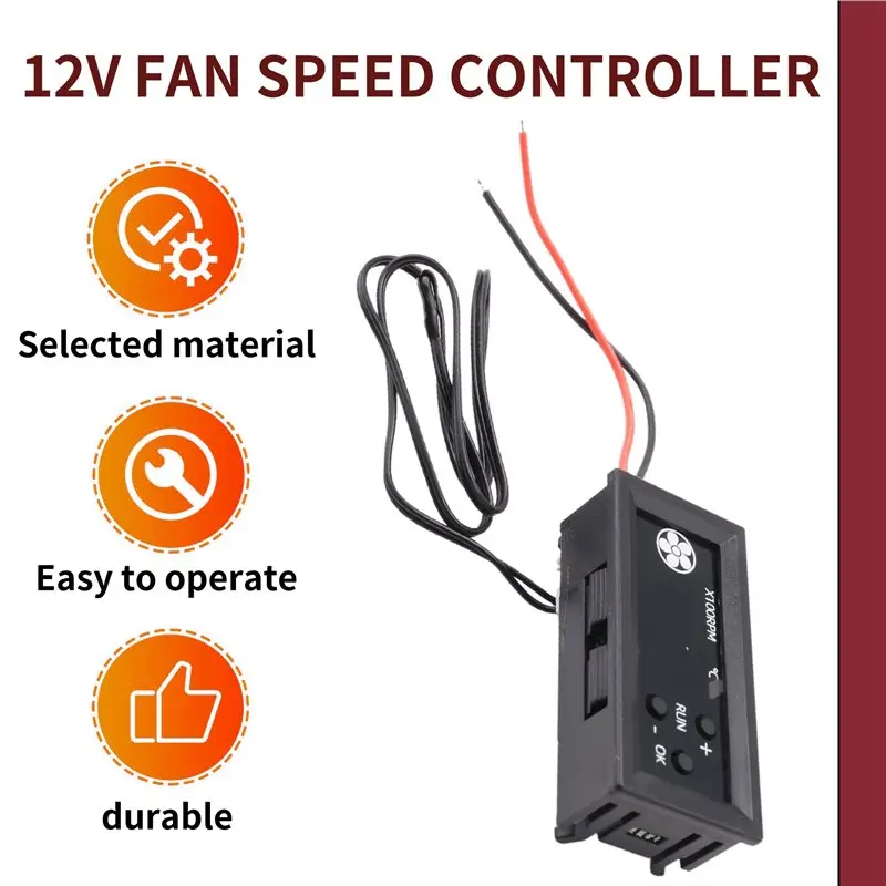 Fan Temperature Controller 	 With Temperature Probe Digital Display Temperature Controlled Governor-A57M