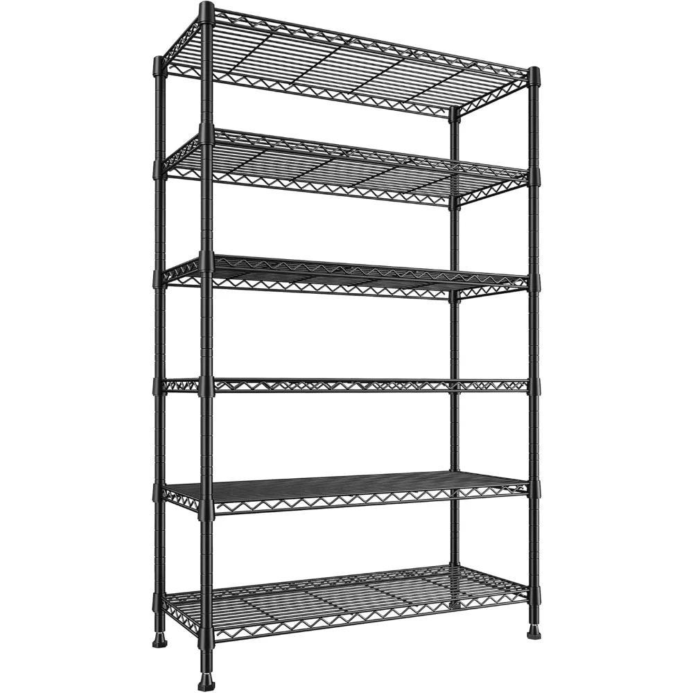 

6 Tier Metal Wire Shelving Rack, 71"H x 29"W x 14"D, Modern Style, 1200LBS Capacity, Powder Coated Finish