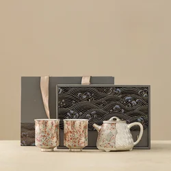 200ML Ceramics Gilded Silver Red Dragon Tea Pot, Kung Fu Tea Set, Household High end Tea Pot, Kettle Single Pot Gift Box