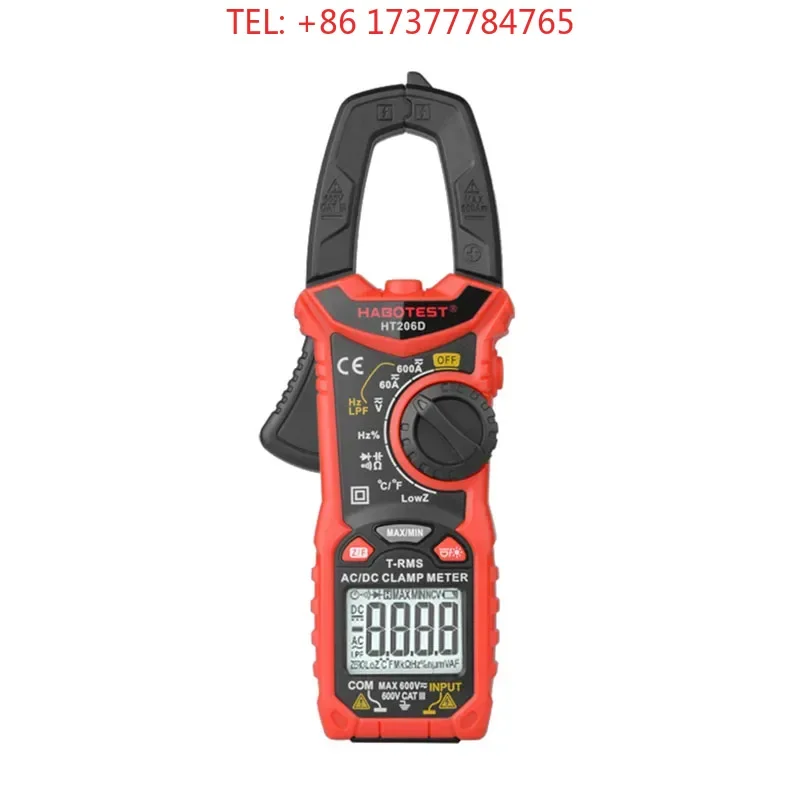2025 hot sale HT 206 D DC AC Durrent alligator Clip Multimeter Tester Best True Rms Digital Amp Clamp Ampere Meter on Volt