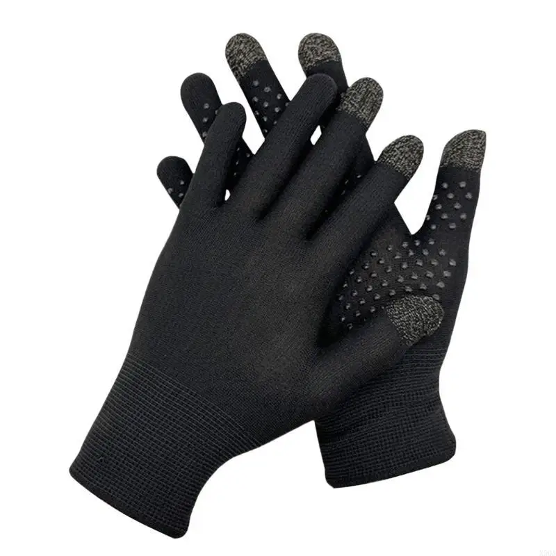 2Pcs Touchable Screen Gaming Gloves High Sensitivity Silver Fiber Fingertip Cots