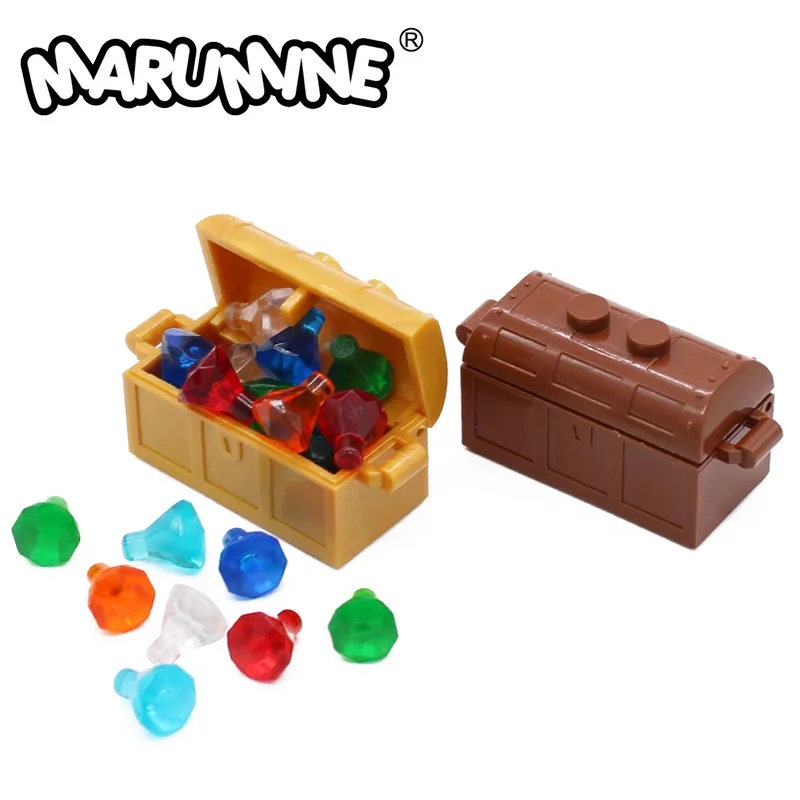 Marumine 4738 & 4739 2x4 Cash Diamonds Treasure Box Building Blocks MOC Pirates Build Bricks Accessories Models Kit Toy for Kid