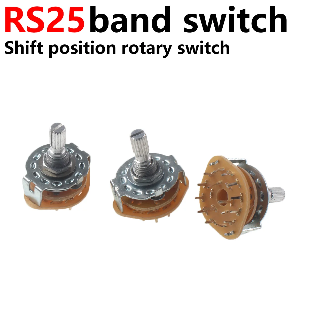 

5PCS RS25 Band switch 2P4T 2P5T 2P6T 3P3T 3P4T Mount Rotary Switch Selector Band Pole Position Knob Switch Band Switches