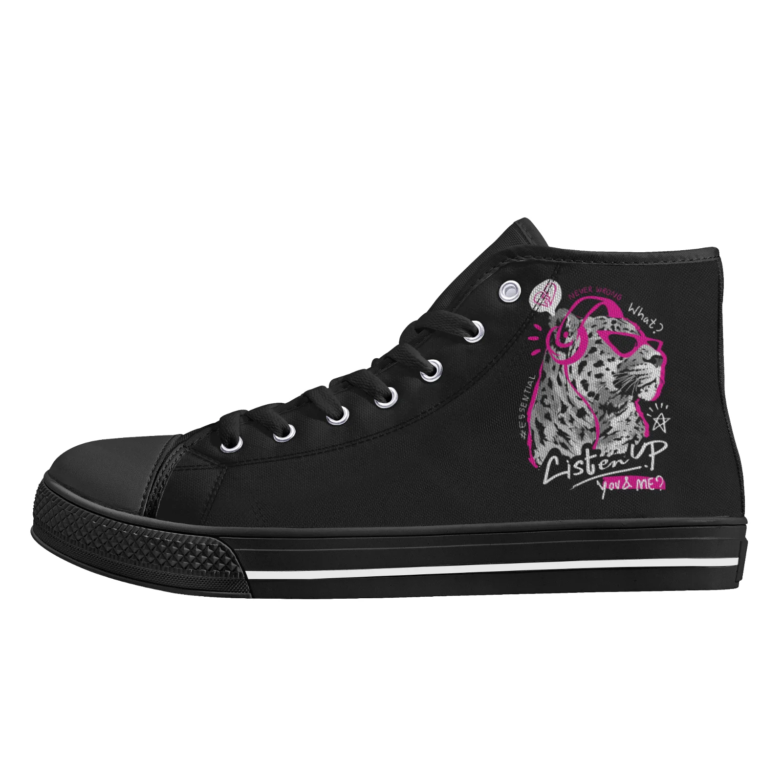 

Custom Shoes Tiger Graphic Classic High Top Canvas Shoes Vulcanized Shoes Teenage Flats Sneakers High Quality Footwears