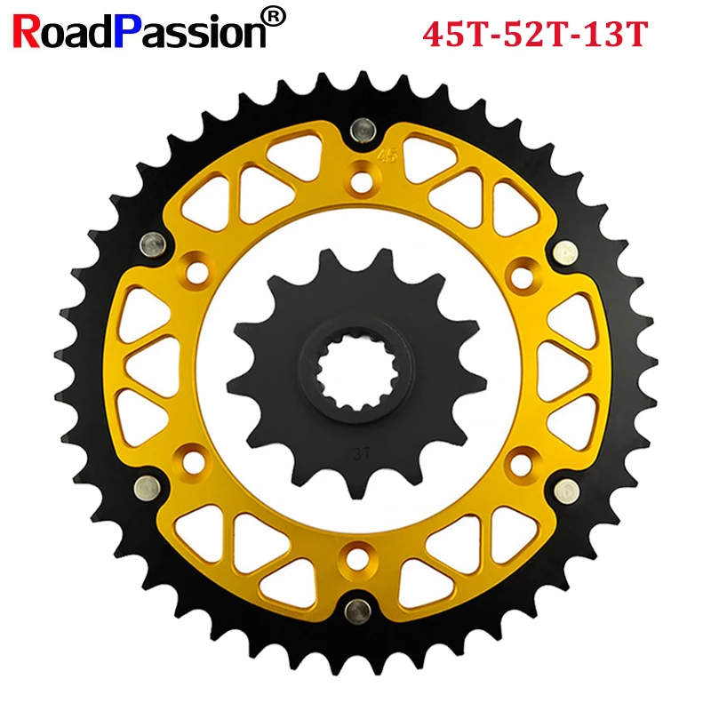 

13T Front 45T~52T Rear Teeth Sprocket Motorbike Wheel Fit For SUZUKI DR250 DR-Z250 RM250 RMX250 RV90 DR350 DR-Z400 RM DR 250