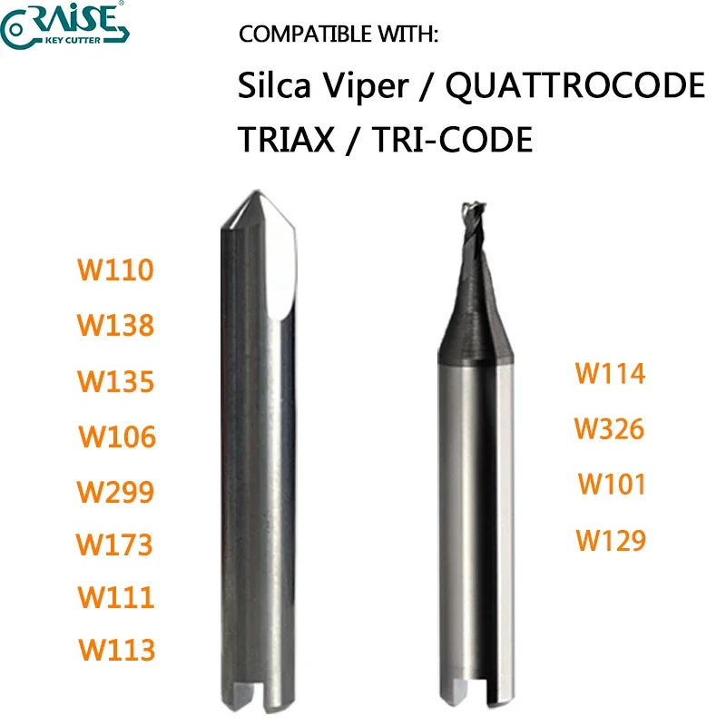 Milling Cutter W114 W101 W129 W173 W138 W106 W135 W113 W299 W326 W111 Compatible with SILCA TRIAX VIPER QUATTRO  Key Machine