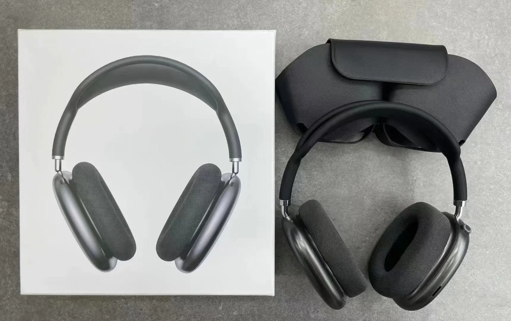 

Fones de ouvido Bluetooth montados na cabeça P9Max com bolsa de couro Pop up Fones de ouvido de música sem fio esportivos