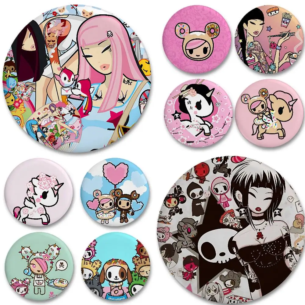 T-Tokidoki Enamel Pins Handmade Round Brooch L Killer Yagami Light Cosplay Badge Backpacks Jewelry Gifts