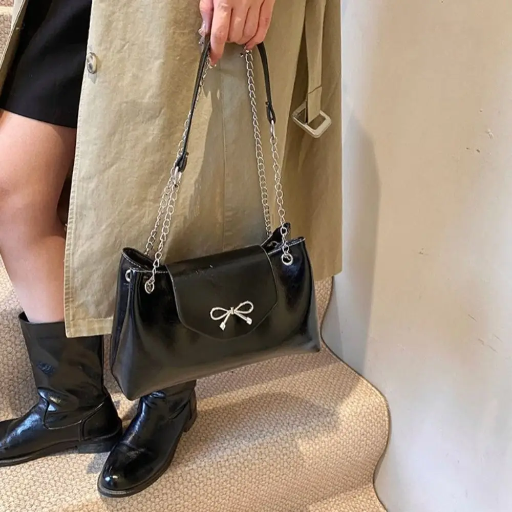 

Trendy New Design Bowknot Armpit Bag Leather Solid Color Bow Underarm Bag Sweet Korean Y2K Crossbody Handbag Girls