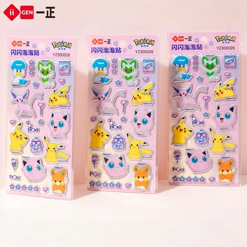 

Наклейки Iigen Pokémon с мультяшными персонажами: 3D-наклейки с блестками Пикачу, наклейки-пузырьки Чармандер, детские игрушки-награды, наклейки для чехлов на телефон, аниме-наклейки