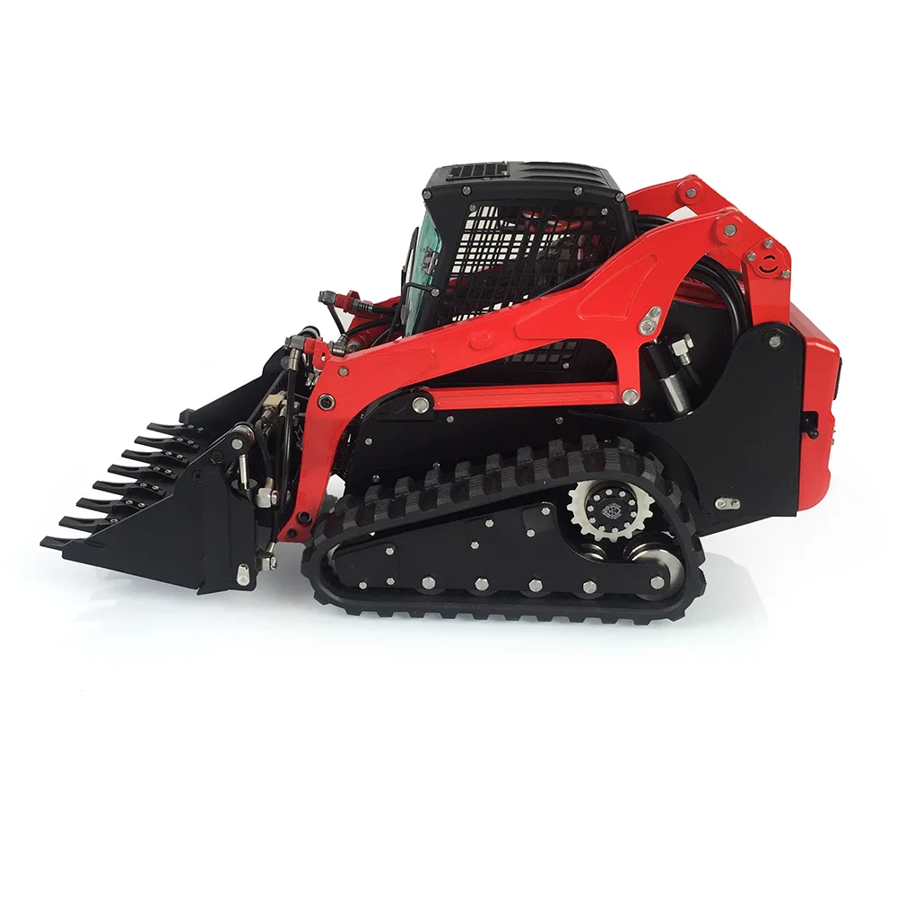 LESU Model 1/14 Hydraulique RC Loader Aoue-LT5 Metal Tracked Skid-Steer W/ Lights Wheel Engineering Car Toys Boys THZH1189-SMT4