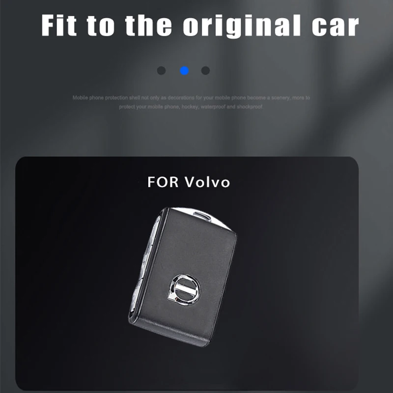 Metal Leather Car Remote Key Case Cover Fob For Volvo S60 S90 XC40 XC60 XC90 V60 V90 Polestar 1 Polestar 2 Keychain Accessories