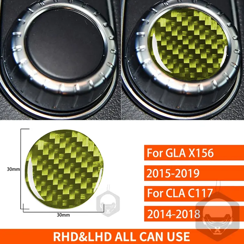 For Mercedes-Benz CLA C117 2014-2018 GLA X156 2015-2019 Central Multimedia Knob Button Cover Trim Carbon Fiber Car Accessories - Image 10