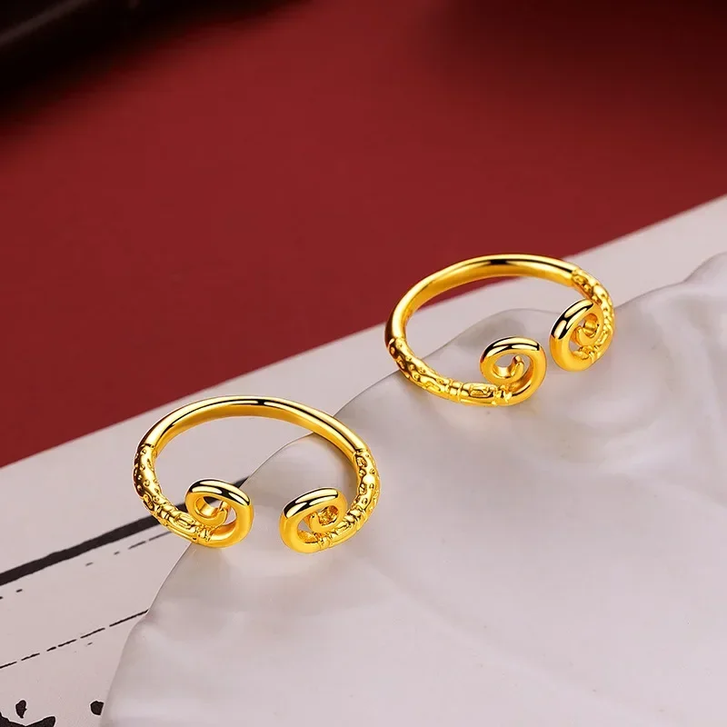 

9999 real gold 24K Black Myth Wukong Biography of The Same Type Tight Spell Ring, Personalized Live Mouth
