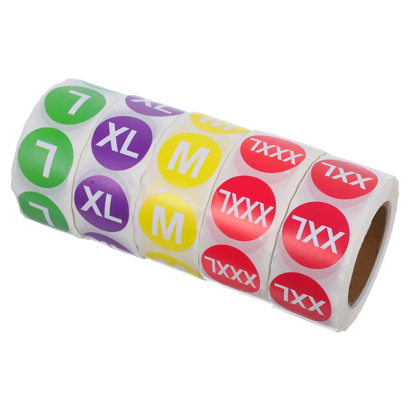 

5 Rolls Colored Size Labels Clothing Adhesive Round Multi-Size For Garments Shirt T-Shirt Cloth Strong Adhesion Clothing