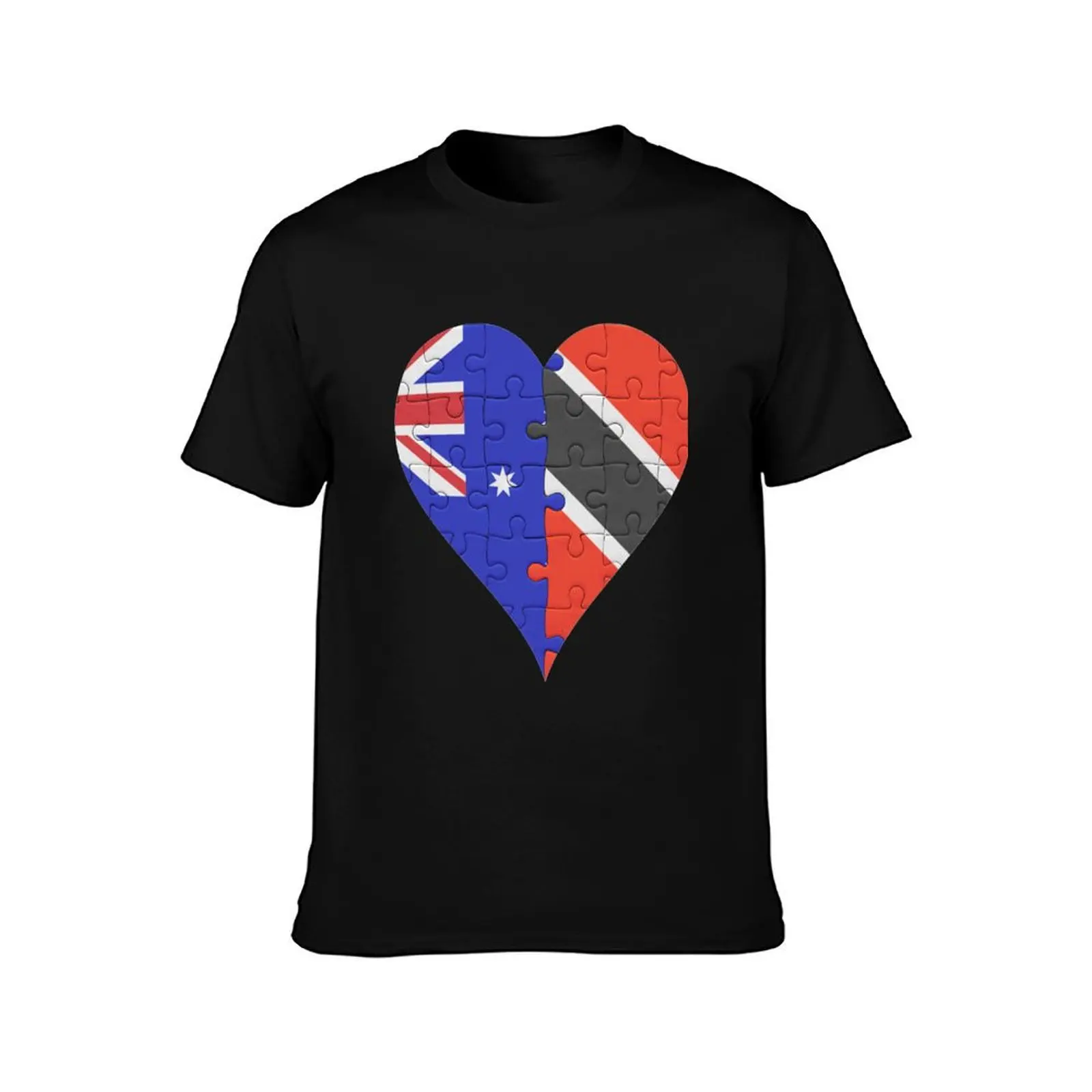 Australian Trinidadian And Tobagoan Flag United Heart Jigsaw Puzzle Design With Both The Countries Of Australia Trinida T-Shirt