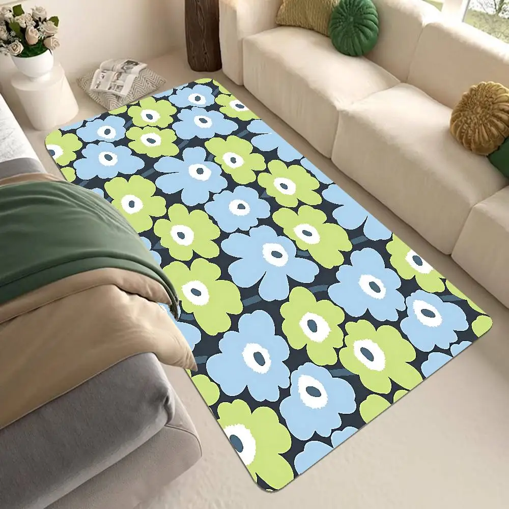 M-Marimekko-U-Unikko Felpudo de entrada con diseño de flores, felpudo de estilo nórdico para el hogar, felpudos para baño, dormitorio, decoración de hotel