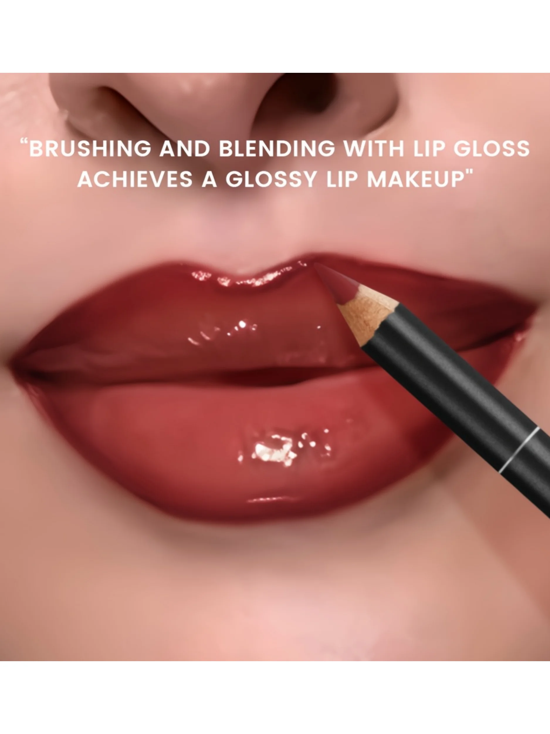 Hydraterende lipgloss + liplinerkit, 3D-precisie lipcontour, mollige look, hoogglans, veegvaste slijtage - afbeelding 2