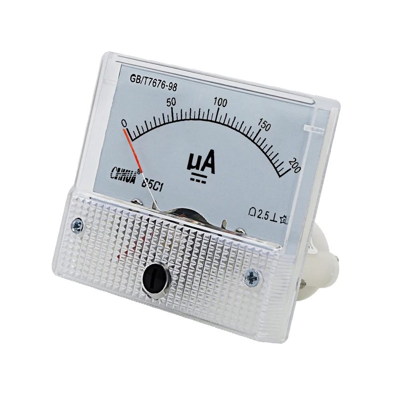 85C1 Microamps Meter Analog DC Amp Meter Gauge 30uA 50uA 100uA 200uA 300uA 500uA 1000uA Micro Current Test