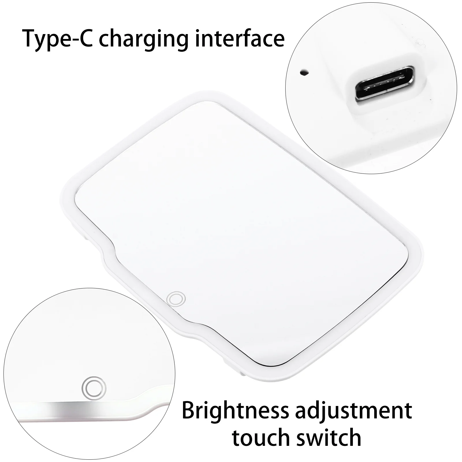 

1Pcs Car Makeup Mirror LED Adjustable Lighted Portable Screen Vanity Mirror for Precise Eyelash Eyebrow Cheek