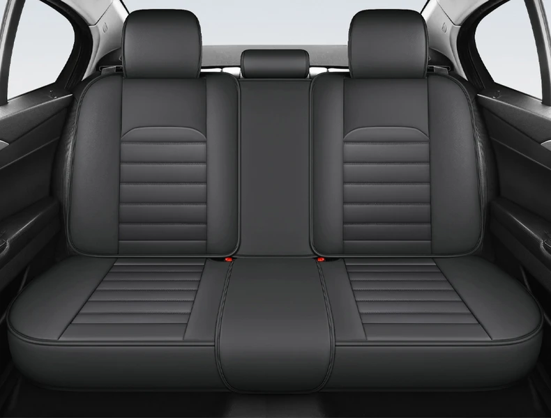 5-Sitzer Universeller Autositzbezug, Neues Nappa-Leder Eisseide mit Fester Lendenwirbelstütze, Ganzjährig Universal, Passend für die Meisten Autos – Detail 22