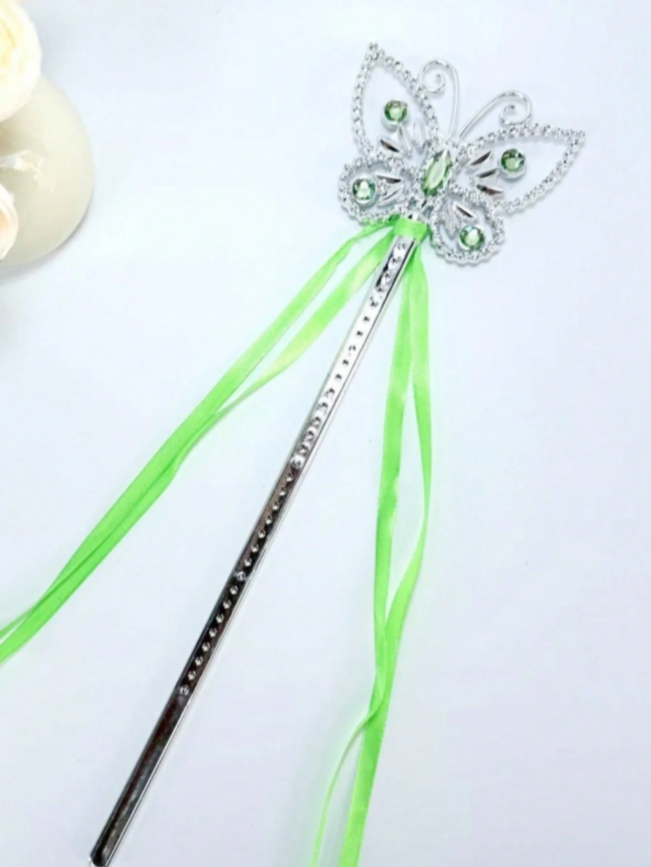 1Pc New Green Lotus Butterfly Wand Snowflake Scepter Princess Dress Accessory Magic Fairy Wand Headband Cosplay Prop For Perform