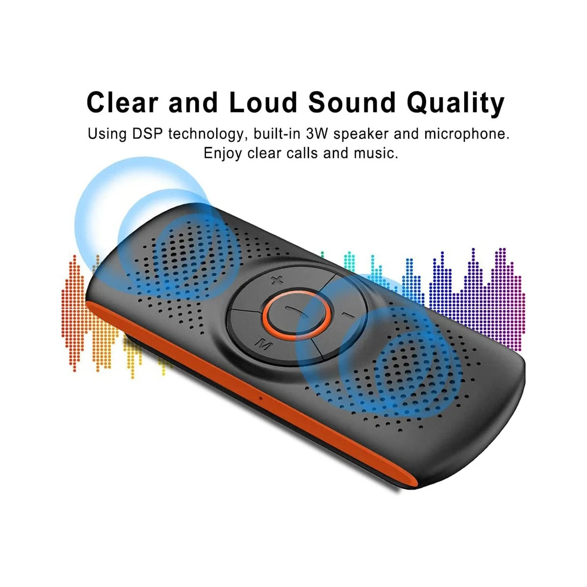 مشغل موسيقى لاسلكي للسيارة مع مشبك قناع ، سماعة بلوتوث ، تحدث يدوي ، مكبر صوت للسيارة