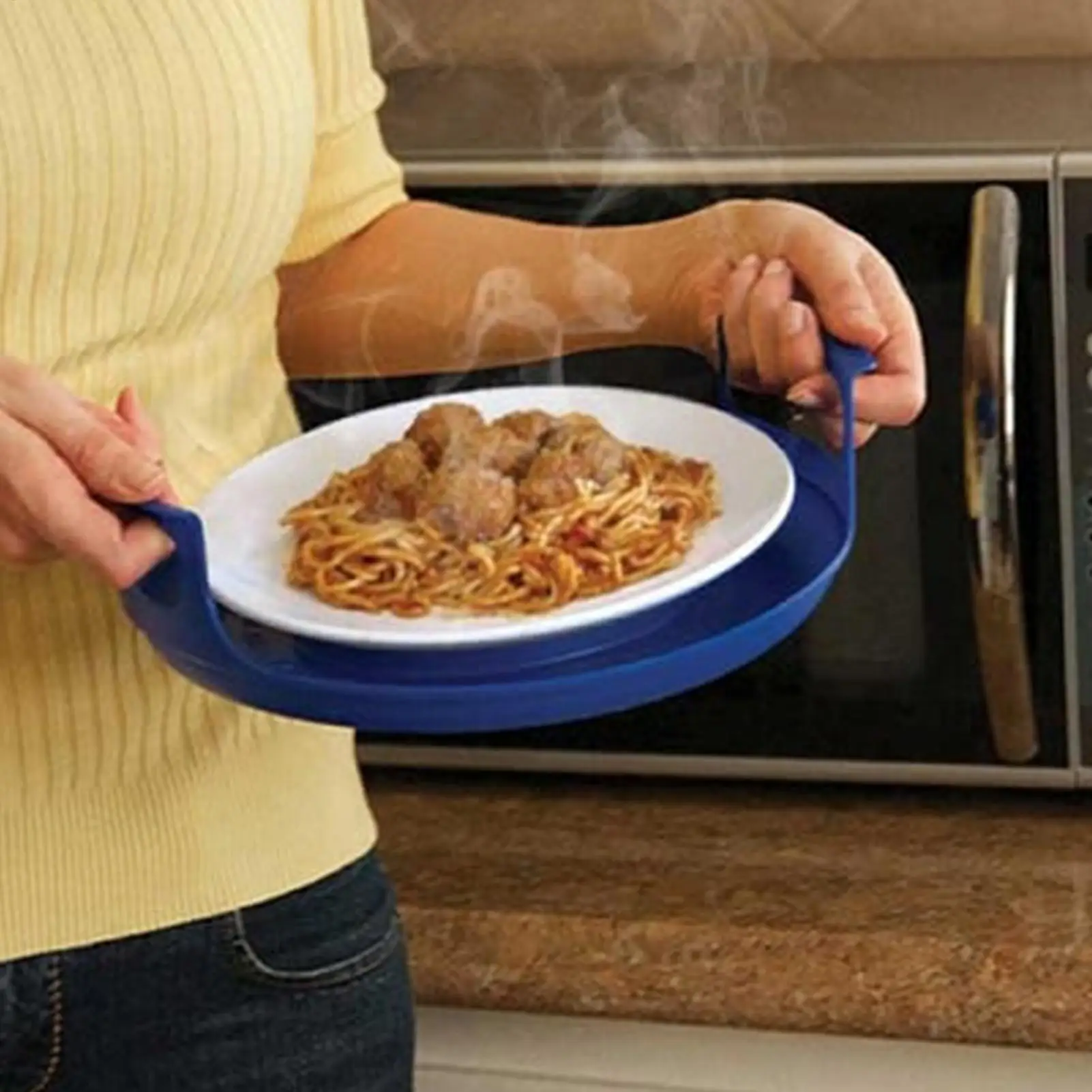 Microwave Plate Tray Microwave Handle Tray For Hot Bowl Holder Heat Resistant Microwave Bowl Cozy Microwave Holder Carrying Tray