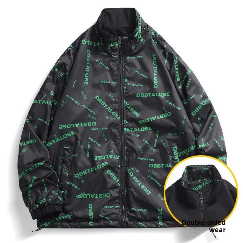 

Casual Hipster Men's Jaet Spring Autumn High Street Trend Harajuku Sle Stand Collar Polyester Fiber Outdoor Daily Wear