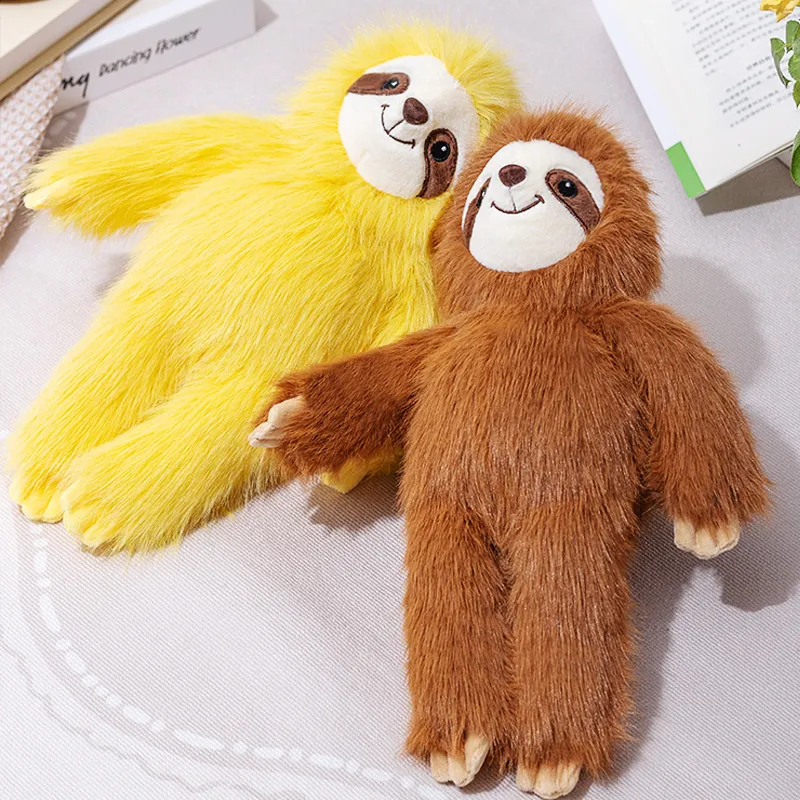 Fluffy Long Hair Sloth Stuffed Doll Realistic Sloth Plush Toy Lovely Animal Pillow Gift for Boys Girls Christmas Present