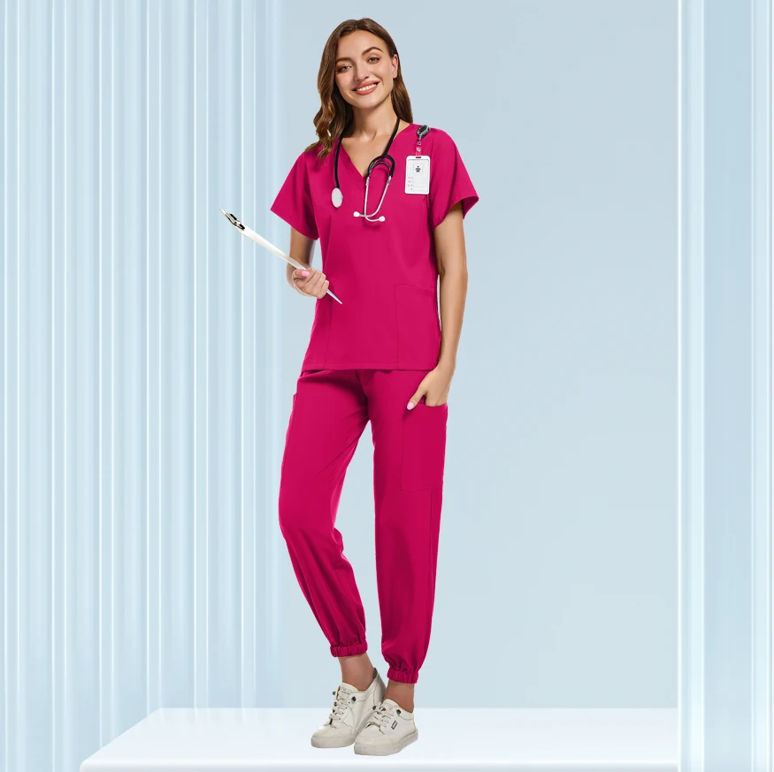 Unissex médico uniformes médicos das mulheres dos homens roupas de enfermagem beleza traje enfermagem esfrega conjuntos dentista workwear clínico topos calças