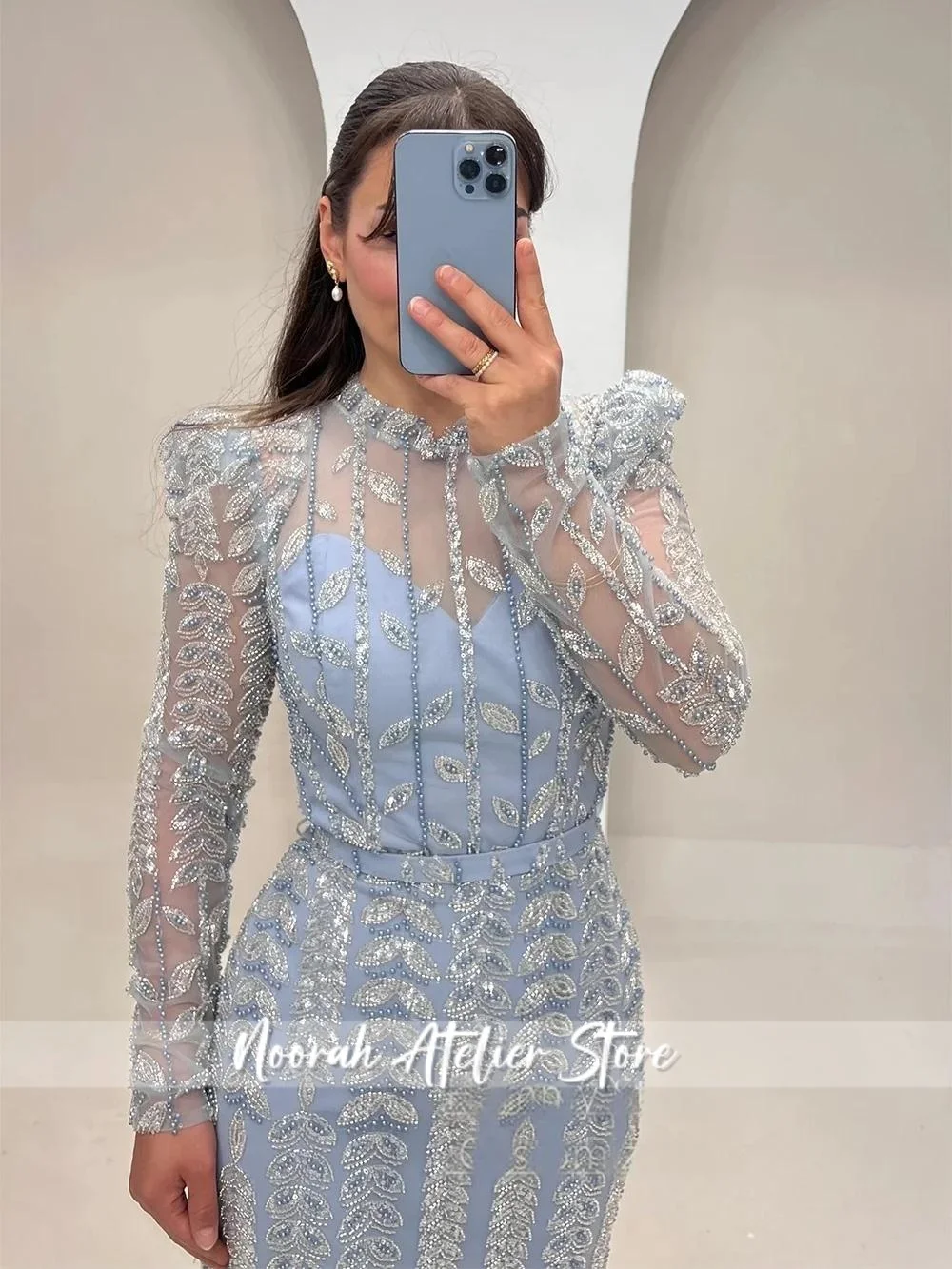 NewBlue H N مطرز بالخرز فساتين سهرة فاخرة 2025 للنساء دبي حورية البحر المشاهير فستان حفلة موسيقية مخصص