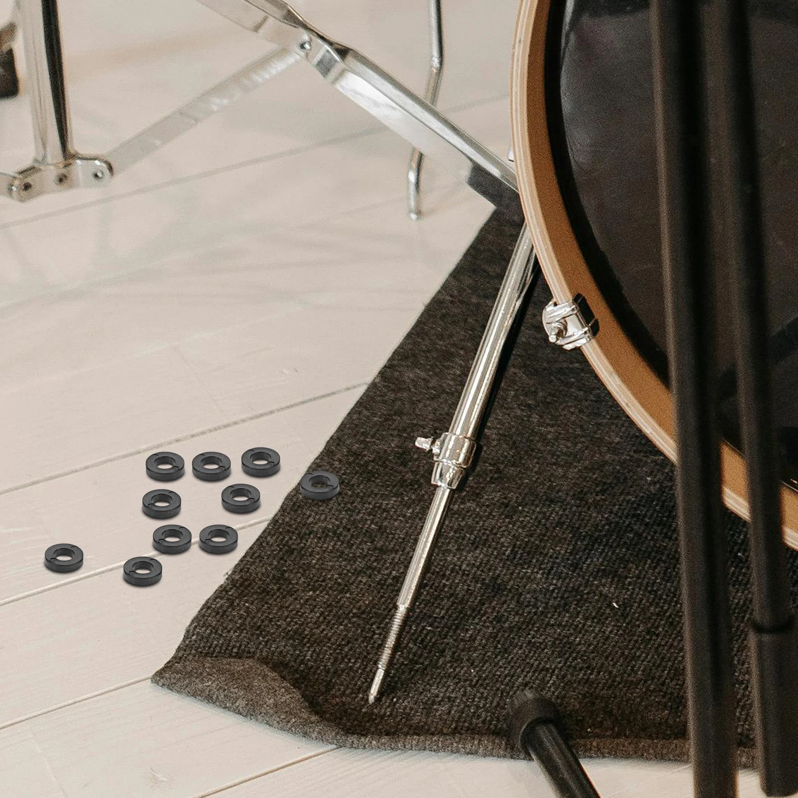 

100pcs Kit Washers Plastic Screw Gaskets Jazz Accessories Flat Hardware Drum Lug Washers Drum Set Maintenance Parts Durable