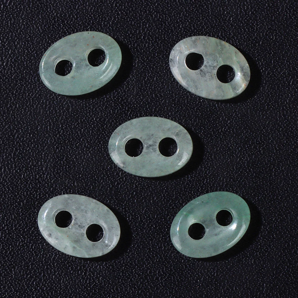 Double Hole Natural Tiger Eye Labradorite Quartz Button Beads for DIY Jewelry Making