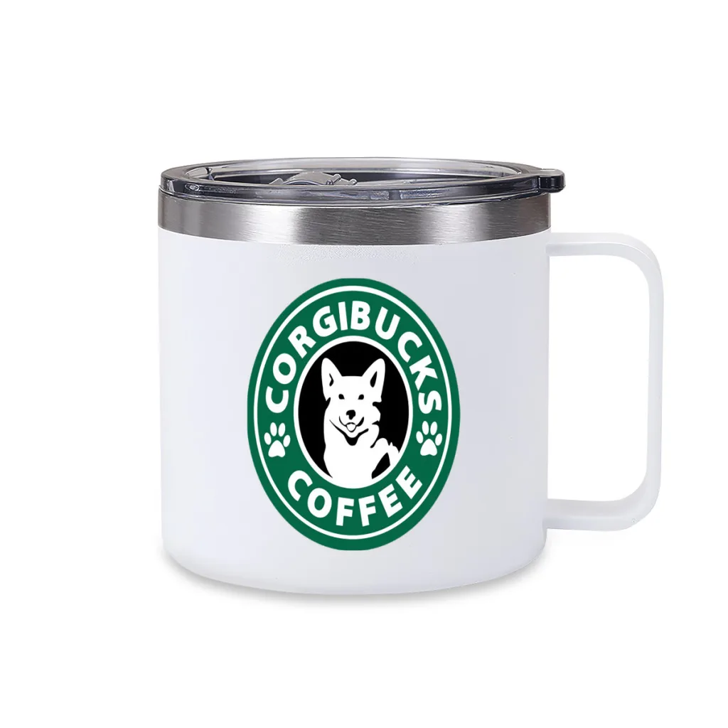 

Handle Coffee Cup Corgibucks Coffee Stainless Steel 304 Drinkware Thermal 14oz Large Capacity Handle Car Cup