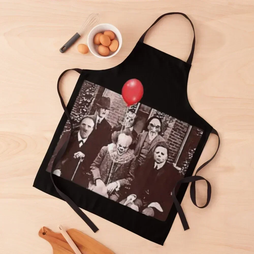 

Team Horror Characters Friends Apron Kitchen Things For Home women's kitchens Home Cleaning with pockets Apron
