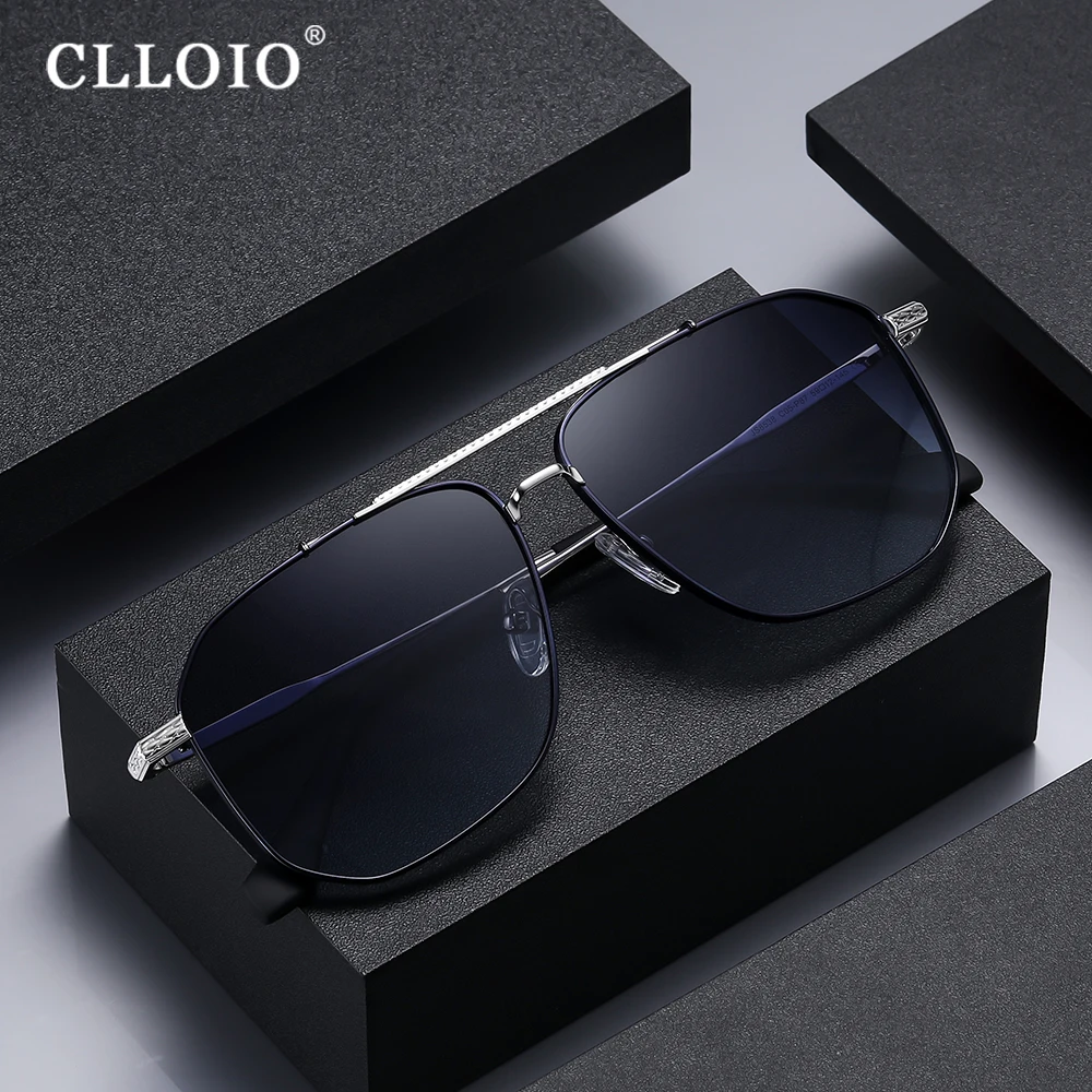 CLLOIO New Luxury Polarized Sunglasses Men Driving Anti-glare Shades Glasses For Women Brand Design Prescription Eyeglass Frame