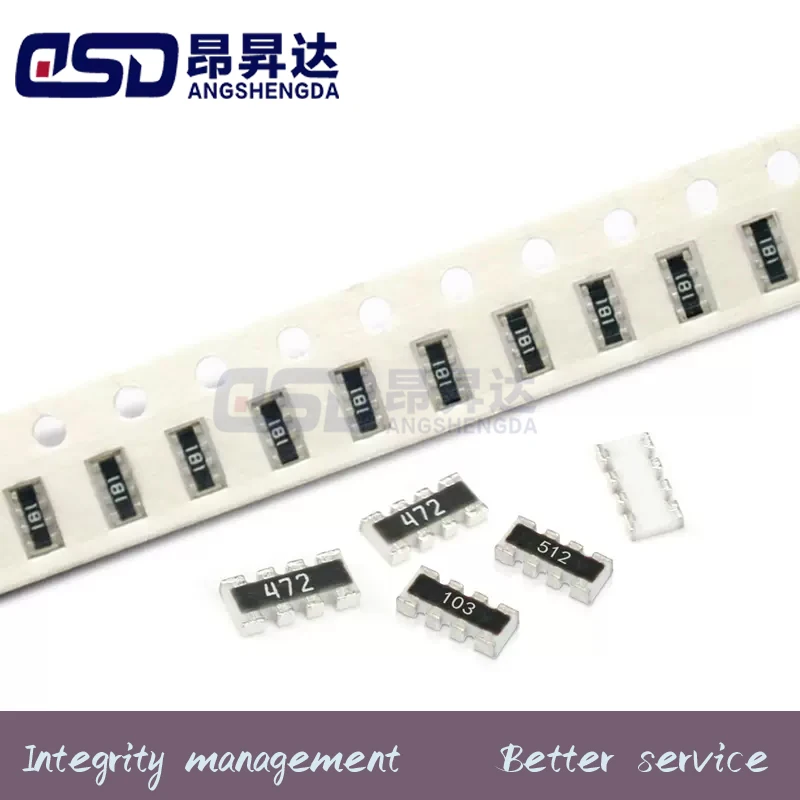 100pcs 0603*4 8P4R 2*4P Network Resistor SMD array 0 ~ 910 ohm 1K ~ 910K 2K 2.2K 4.7K 10K 22K 47K 100K 1M 1 10 100 220 470 ohms