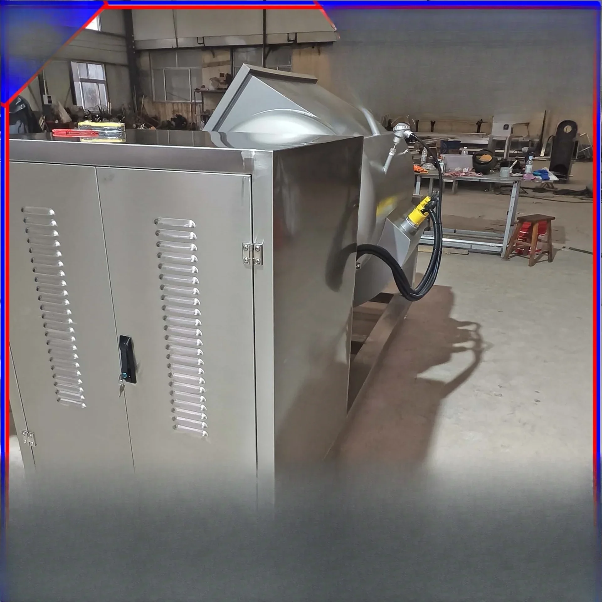 Panela interlayer de mistura de eixo horizontal a vácuo, panela de agitação e fervente