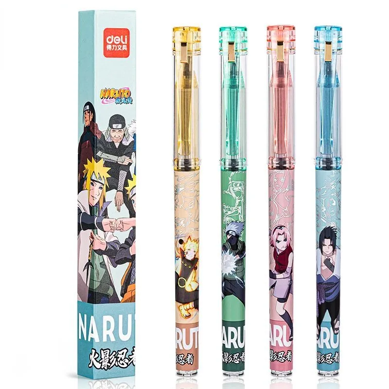 New Naruto anime cartoon Naruto Sasuke Kakashi blind box press gel pen black 0.5mm lucky bag learning stationery gift wholesale