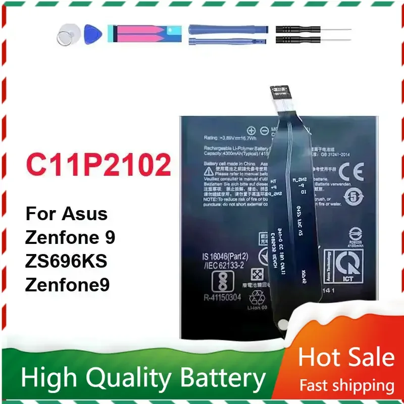 

4300mAh C11P2102 Battery for Asus Zenfone 9 ZS696KS Replacement Batteries Rechargeable Battery + Free Tool Warranty + Track NO