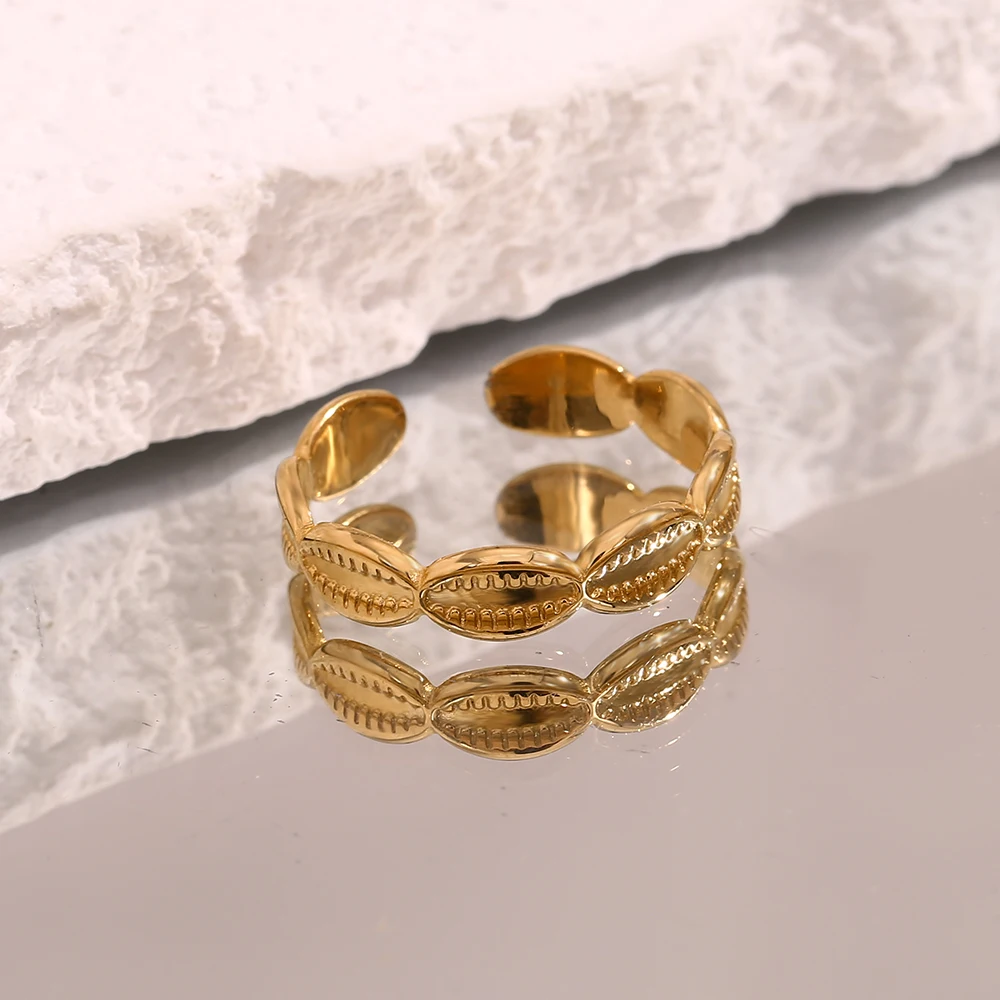 E.B.belle Einzigartiges Design Venus Flytrap Titanringe vergoldeter Edelstahl Damenschmuck Accessoires Damen