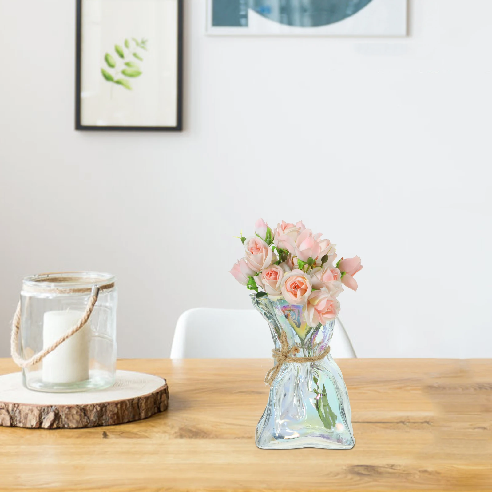 

Irregular Glass Flower Vase Small Modern Abstract Shape Home Tabletop Decor Hydroponic Planter Decorative Glass Vase