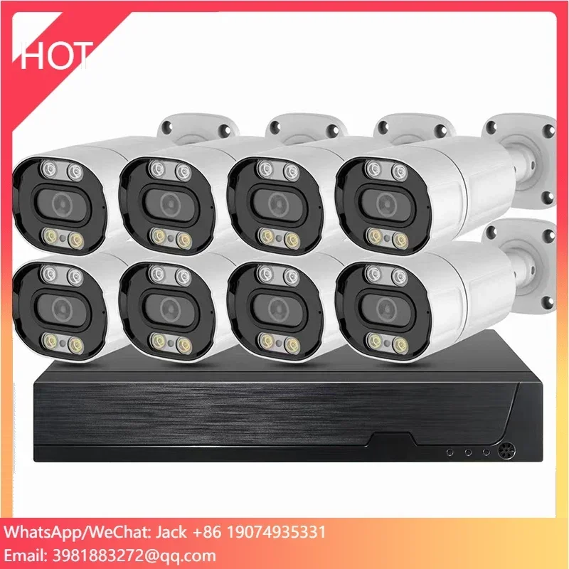 كاميرا مراقبة للرؤية الليلية كشف الوجه كشف الإنسان 8 قنوات Poe Wifi Cctv 5Mp كاميرا مع Nvr