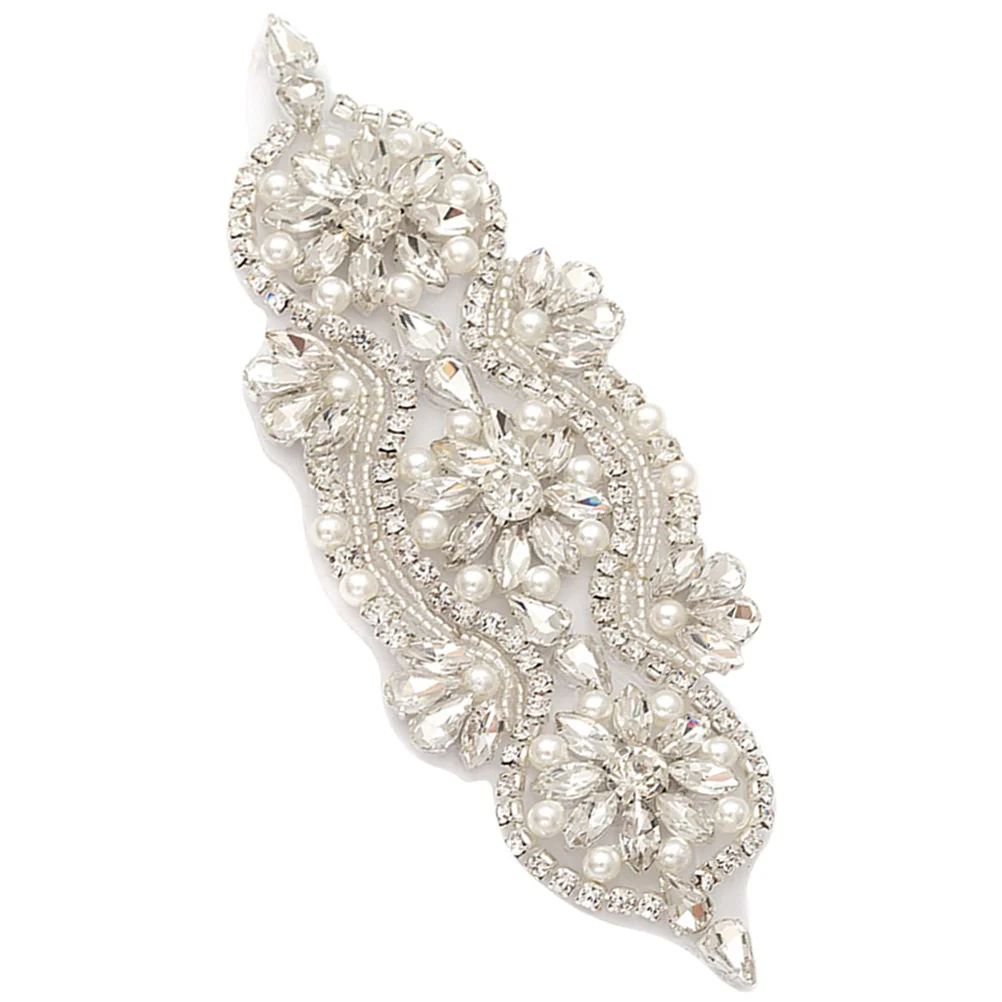 

Pearl Rhinestone Patches for Belt Dress DIY Garment Clothing Bridal Water Golden Decorative Accessories Sewing