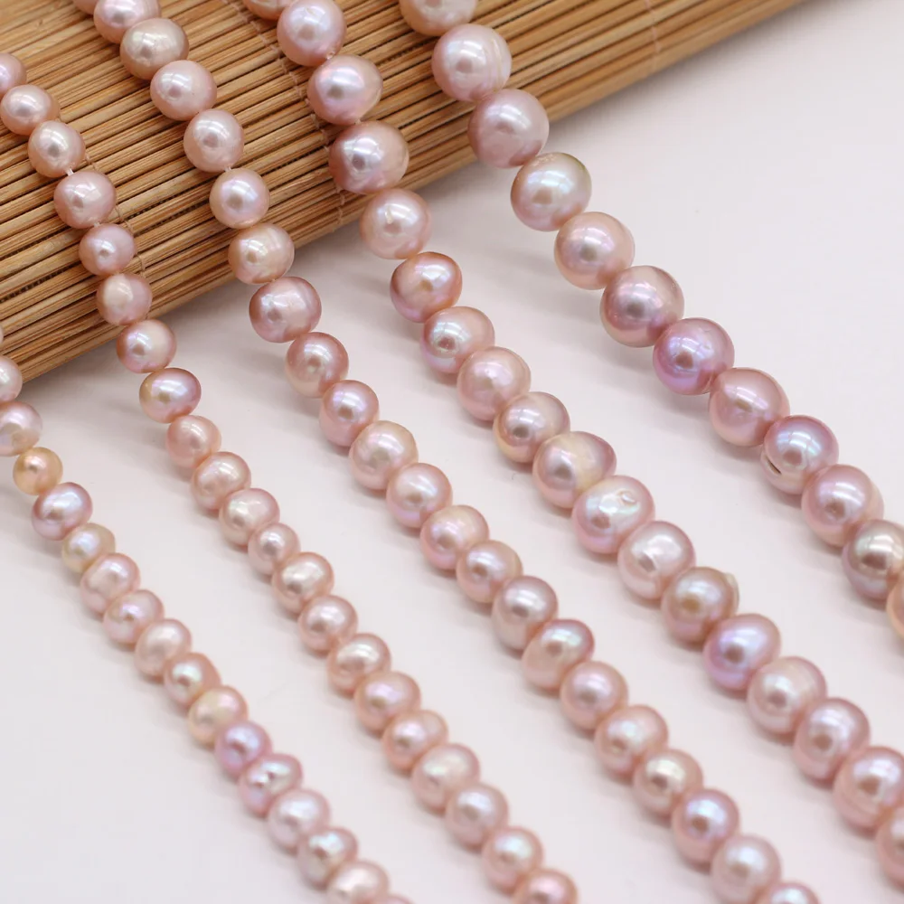 

Natural AA Freshwater Pearl Beads Purple Round Shape High Quality Pearl Beads for Making Jewelry Necklace Accessories 5-10mm