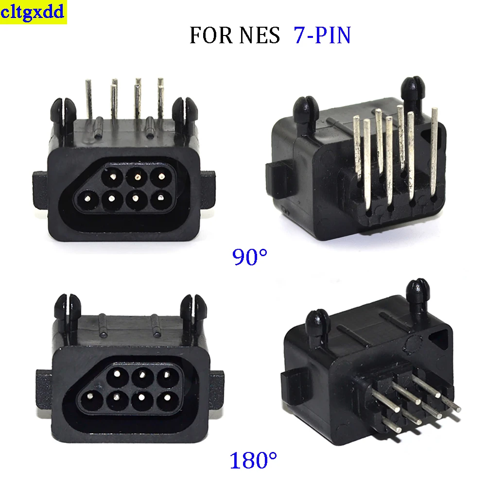 cltgxdd 1piece suitable FOR high-quality replacement parts FOR NES console female socket 90/180 degree 7-pin connector