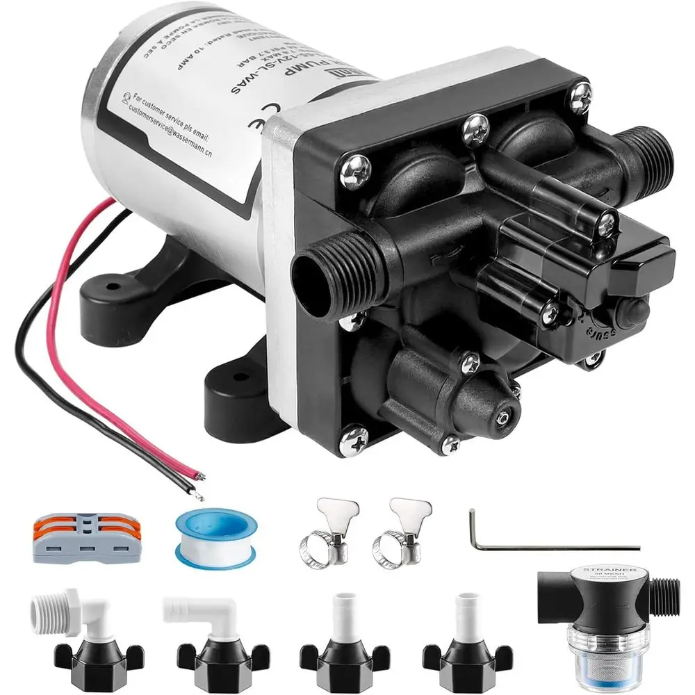 

RV Water Pump 12V DC 4008-101-A65/E65 Replacement, 3.0 GPM 55PSI, Quiet Water Pump for Camper RV Shower Garden Industrial Yacht